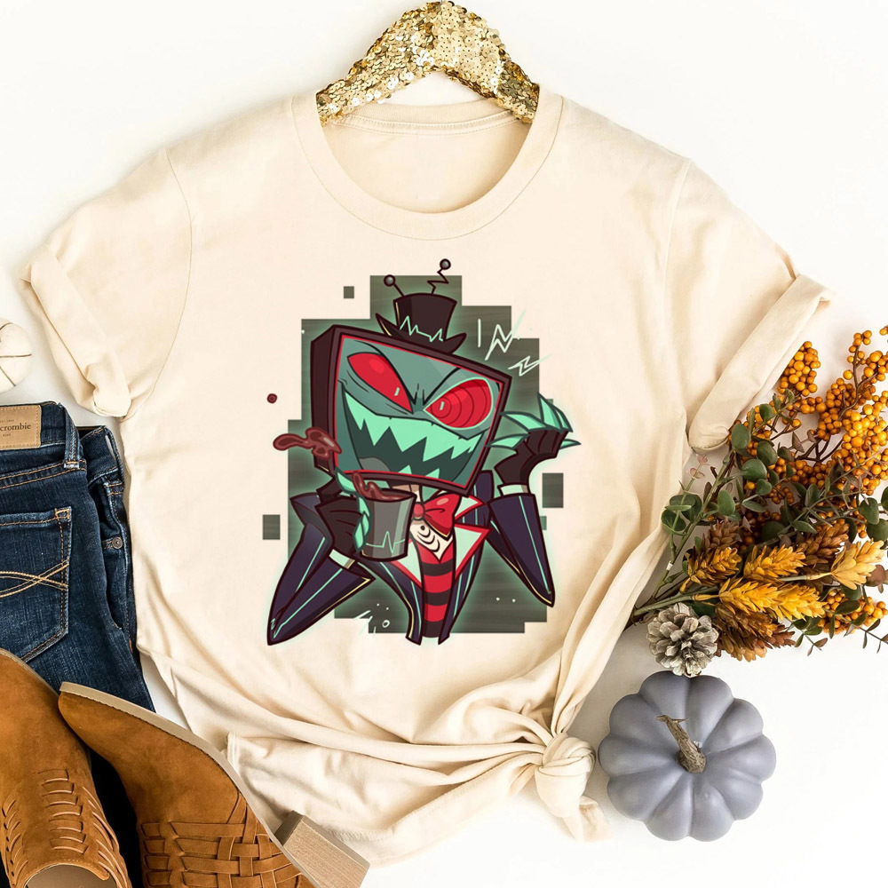 Women Fashion 80S - Hazbin Hotel T-Shirt Shoujo koreanische Mode