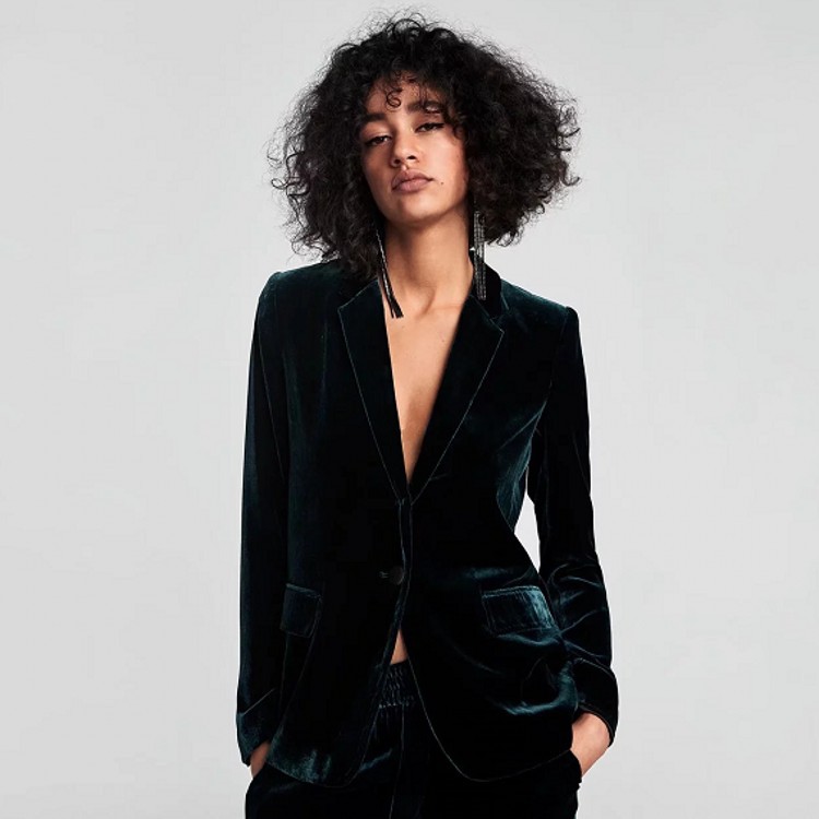Velvet Blazer Women - Mandylandy Samt Top Anzüge Mäntel Frauen
