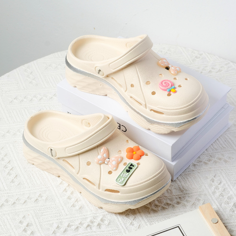 Women Fashion Drawing - Damen-Clogs Atmungsaktive Erhöhende Dad-Schuhe Strand-Sandalen aus