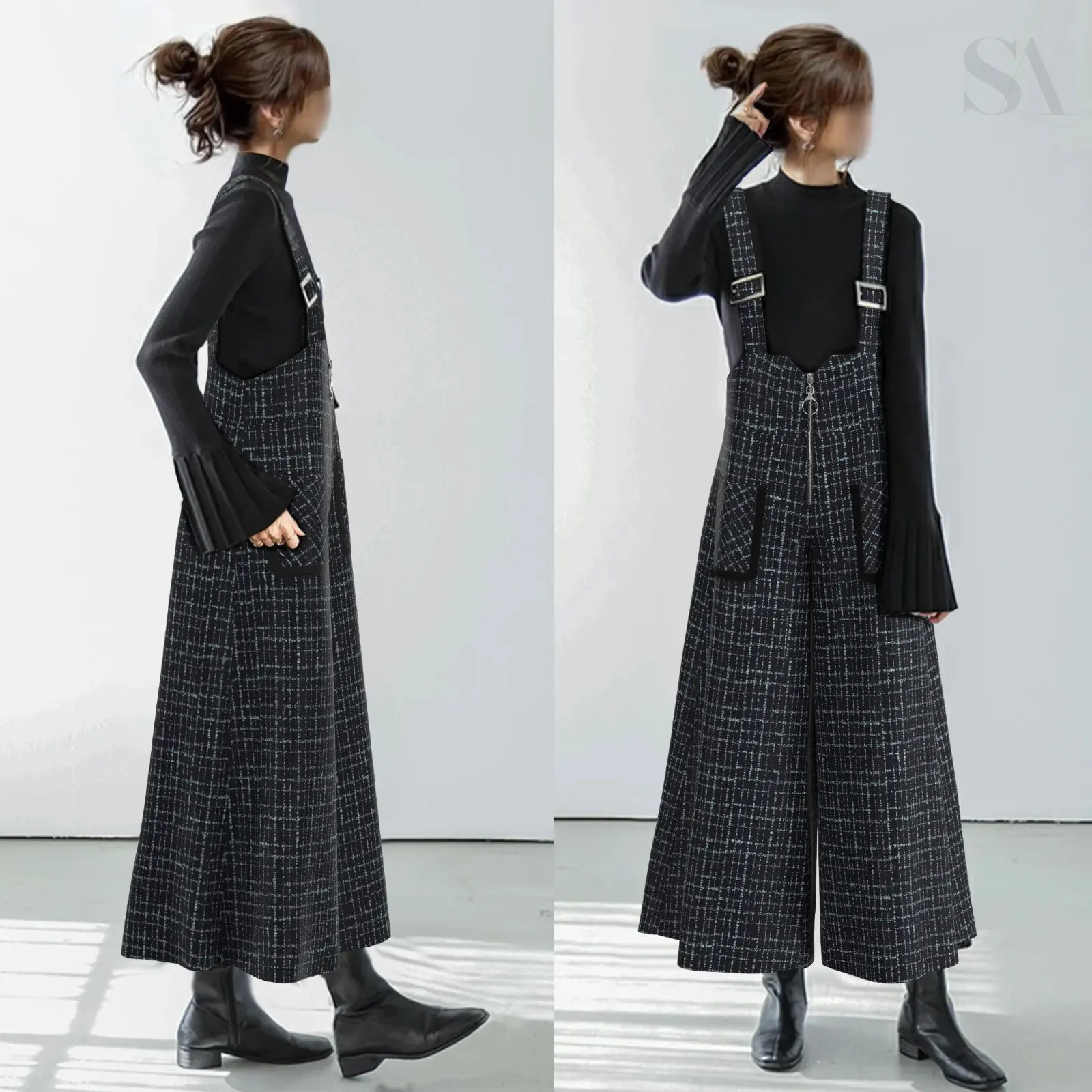 Women'S Fashion Utility Pants - Japanischer Vintage-Overall im Utility-Stil mit weitem