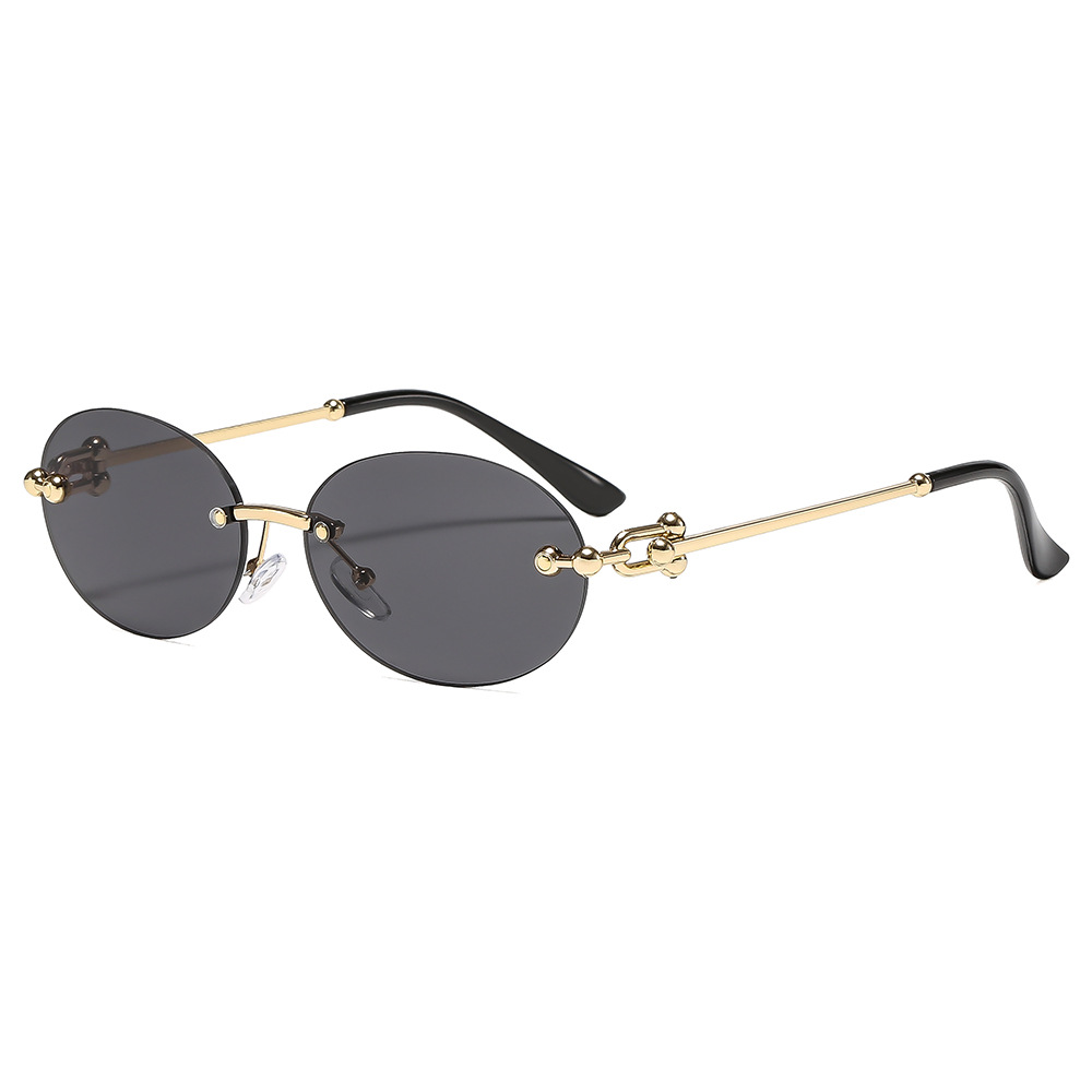 Women'S Fashion Eyewear - Neue rahmenlose ovale Damen-Sonnenbrille aus Metall,