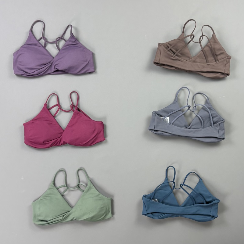 Bra Top Seamless - Vision Damen Sport-BH V-Ausschnitt Gedrehte Vorderseite