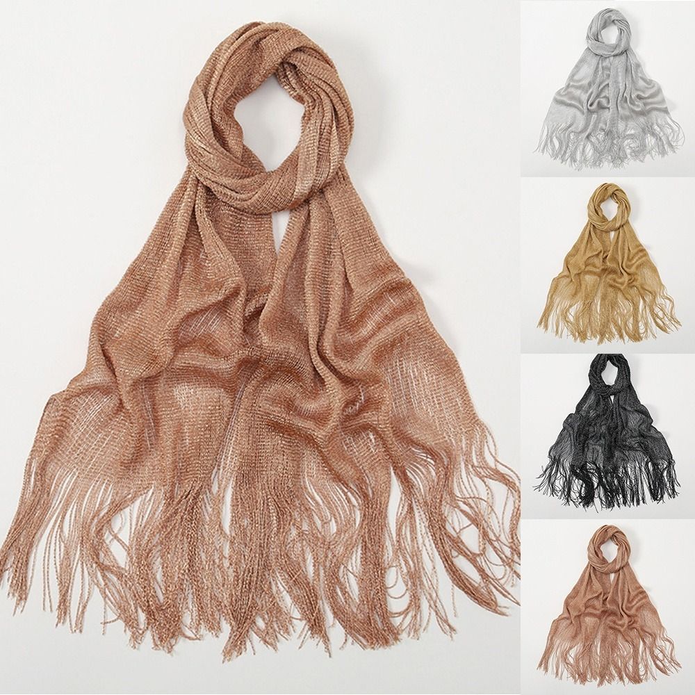 Women'S Fashion Poncho - Sommerlicher Sonnenschutzschal: Gold-Silber Eleganz-Kleider-Schals mit Quasten