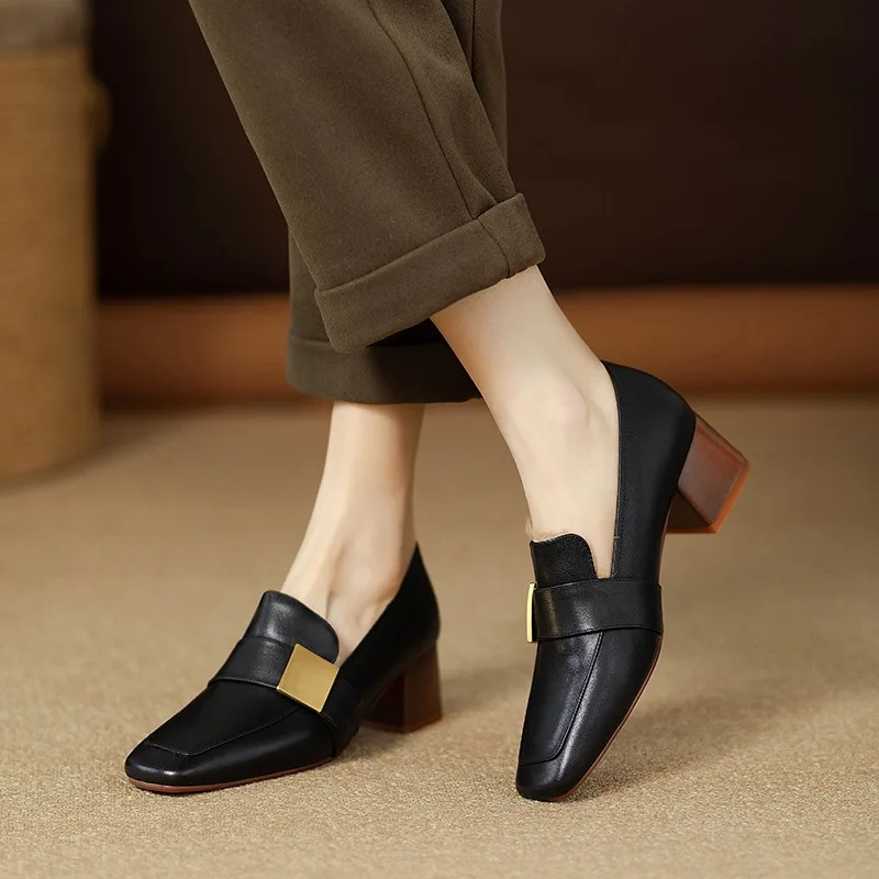Women Fashion Jeans - Frauen Mode Leder Pumpen Elegante Slip