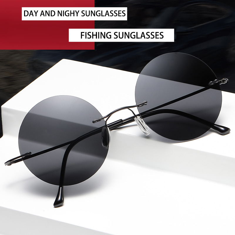 Women'S Fashion Eyewear - BOYSEEN Ultraleichte polarisierte runde rahmenlose Sonnenbrille
