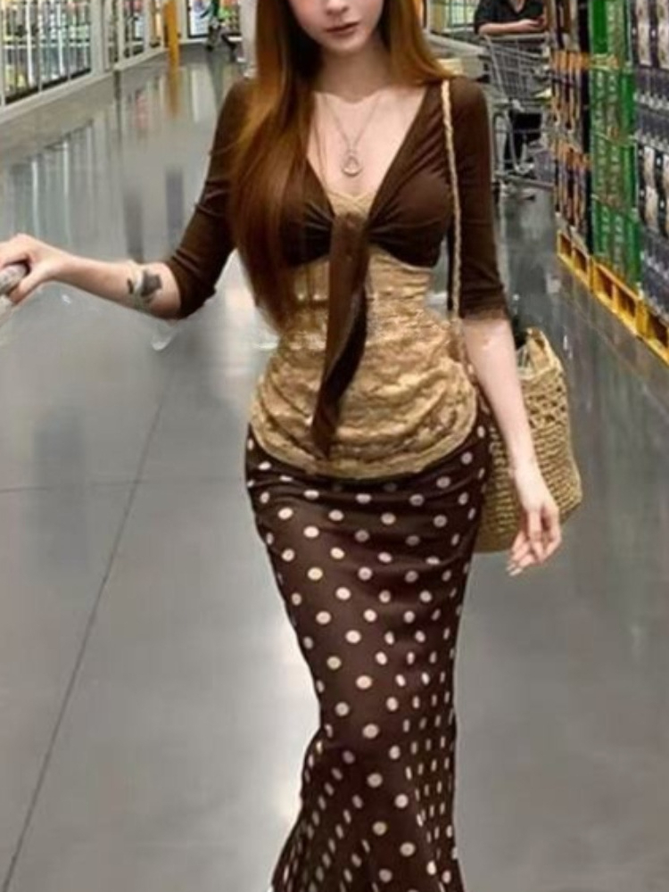 V Neck Cami Top - Japanisches Vintage 3-teiliges Set für Damen: