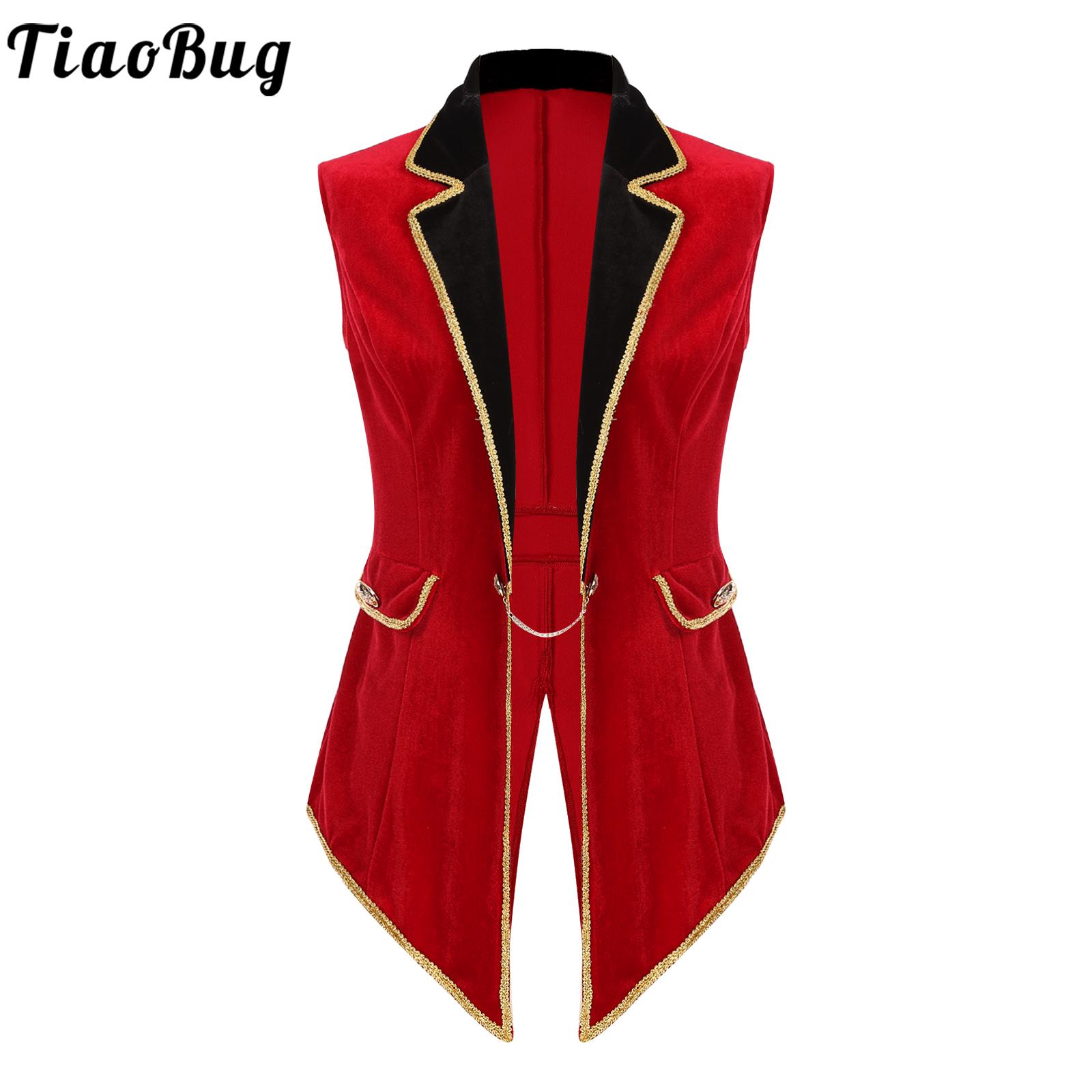 Velvet Blazer Women - Zirkusdirektor-Kostüme für Damen, Halloween, Schausteller, Cosplay,