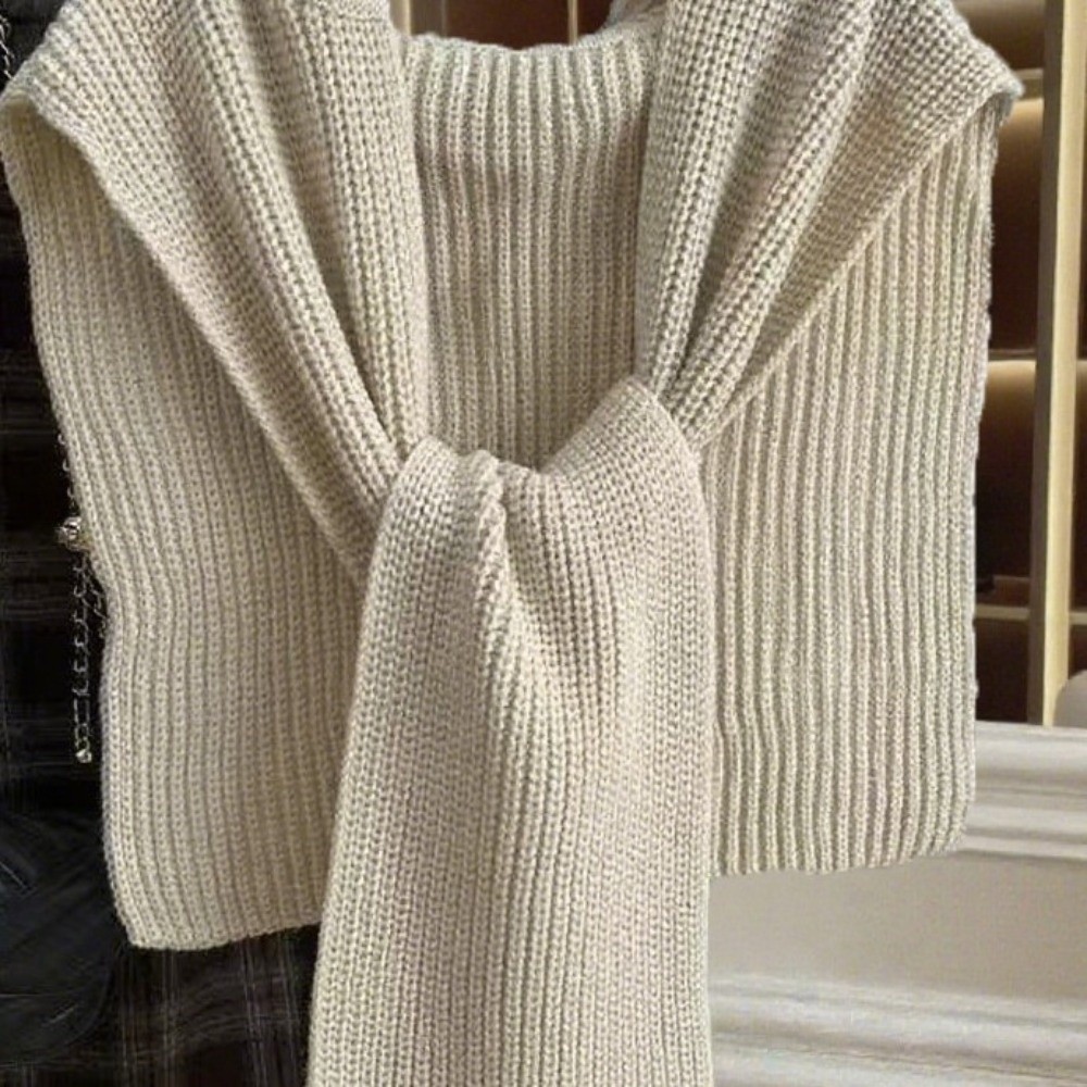 Women'S Fashion Poncho - Schal, übergroßer Strick-Cape-Schal, warmer gestrickter Kapuzenschal,