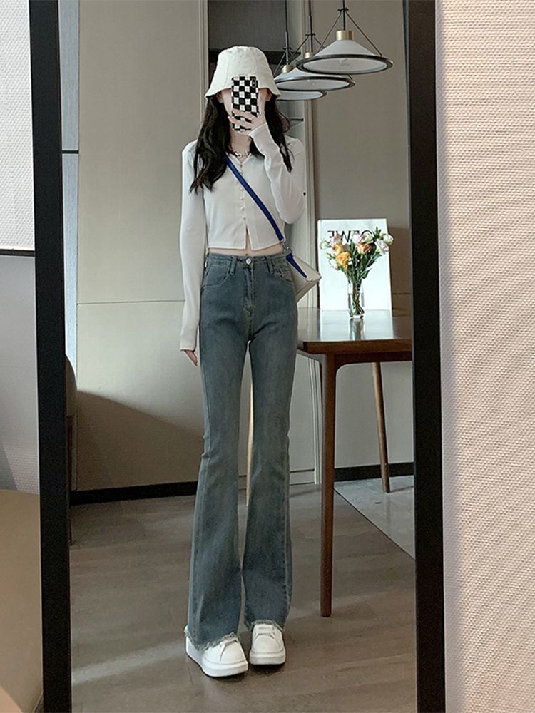 Women'S Fashion Utility Pants - Breite Jeans Damenhose mit glänzenden Steinen,