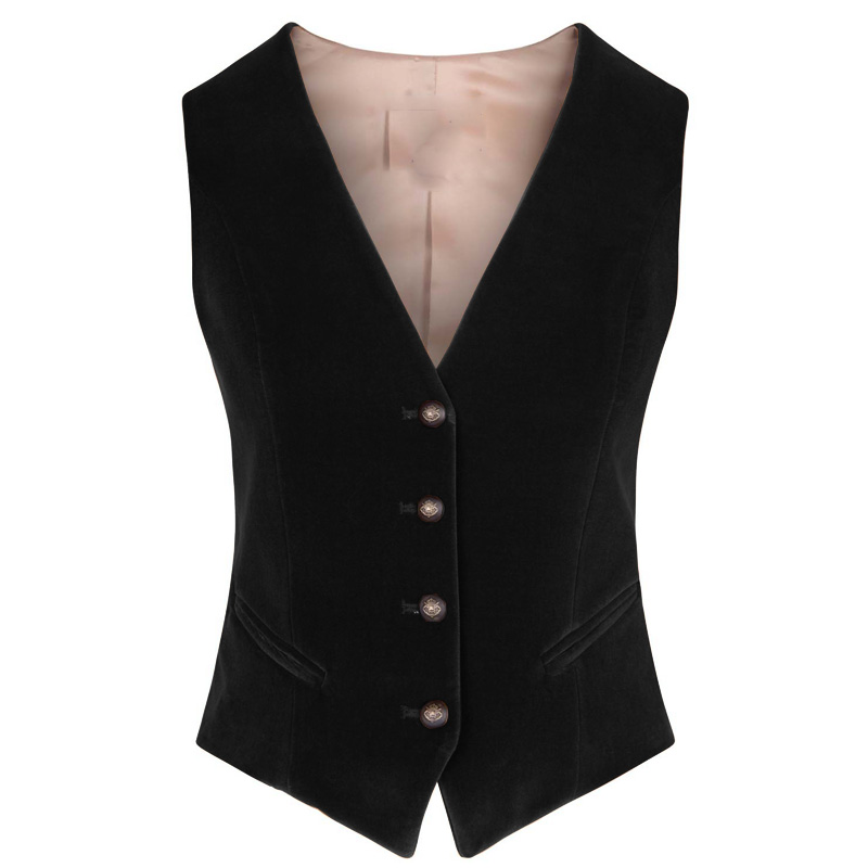 Velvet Blazer Women - Damen-Weste aus Samt mit V-Ausschnitt und