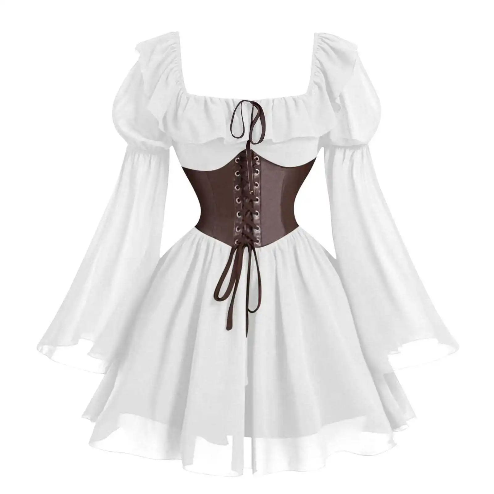 Women'S Fashion Renaissance Period - Mittelalterliches Kleid Renaissance-Ära Mittelalterliches Langarm-Kleid für
