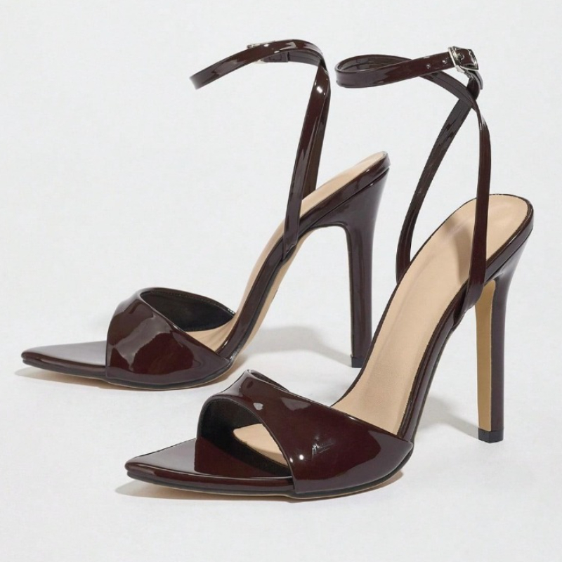 Kaffee Patent Leder Mit Hohen  – Women'S Fashion Brand Shoes Bewertung und Preis