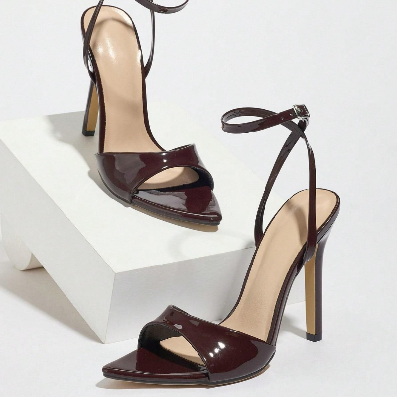 Kaffee Patent Leder Mit Hohen  – Women'S Fashion Brand Shoes Bewertung und Preis