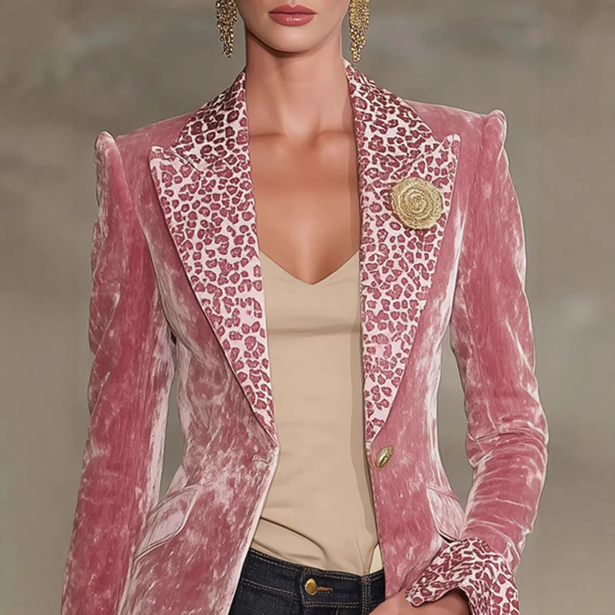 Frauen Samt Blazer Leopard Pri – Velvet Blazer Women Bewertung und Preis