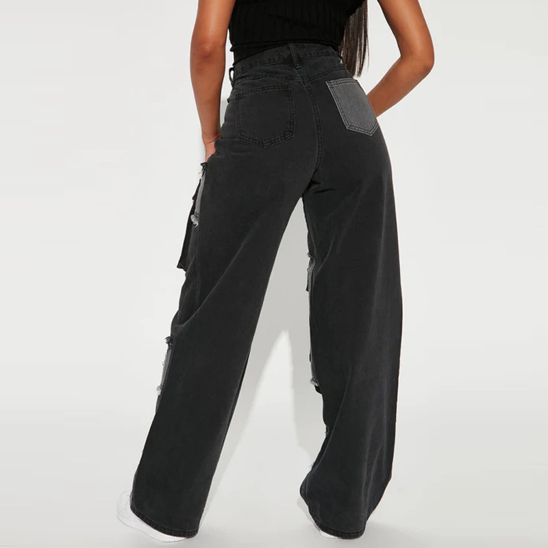 Farbblock-Jeans mit mehreren T – Women'S Fashion Utility Pants Bewertung und Preis