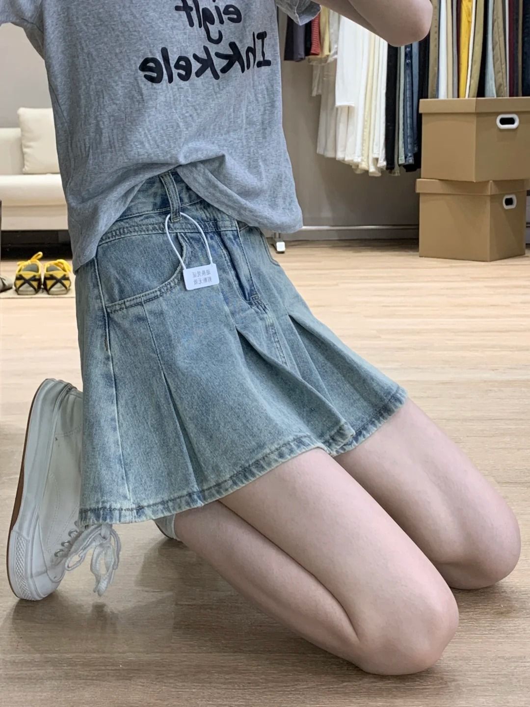 Damen High-Waist Denim Faltenr – Women Fashion Jeans Bewertung und Preis