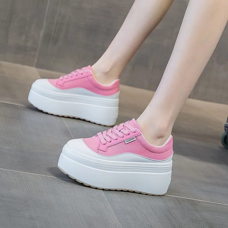 8cm Neue Leinwand Echtes Leder – Women'S Fashion Gym Shoes Bewertung und Preis