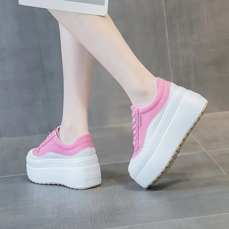 8cm Neue Leinwand Echtes Leder – Women'S Fashion Gym Shoes Bewertung und Preis