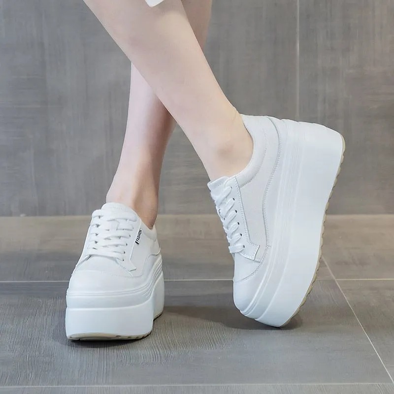 8cm Neue Leinwand Echtes Leder – Women'S Fashion Gym Shoes Bewertung und Preis