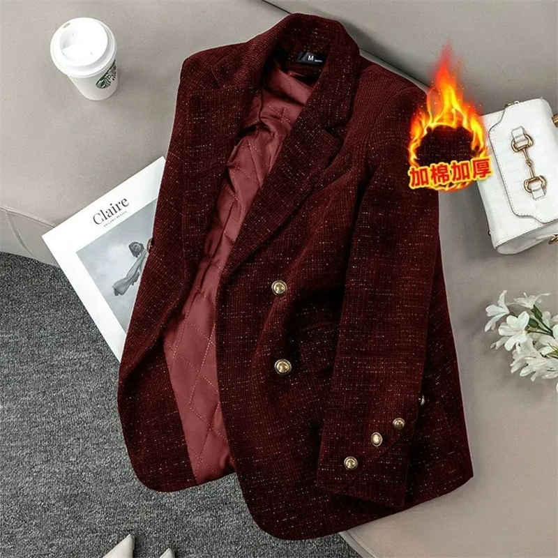 Schwarze Cordjacke für Damen,  – Velvet Blazer Women Bewertung und Preis