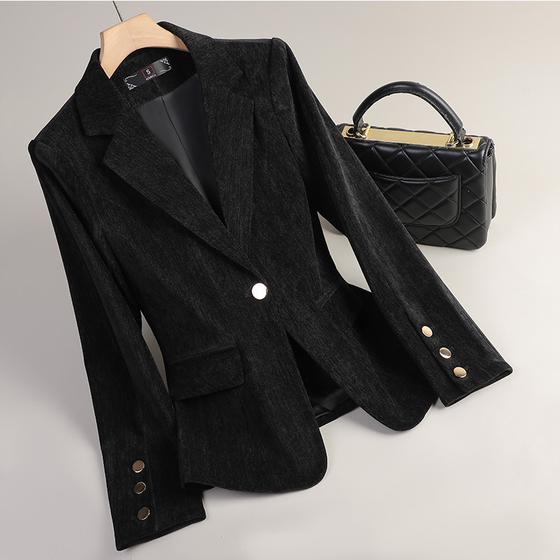 Gelbgoldener Samt-Blazer für D – Velvet Blazer Women Bewertung und Preis