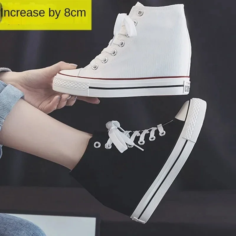 Hohe 8 cm Plattform-Leinwandsc – Women'S Fashion Gym Shoes Bewertung und Preis