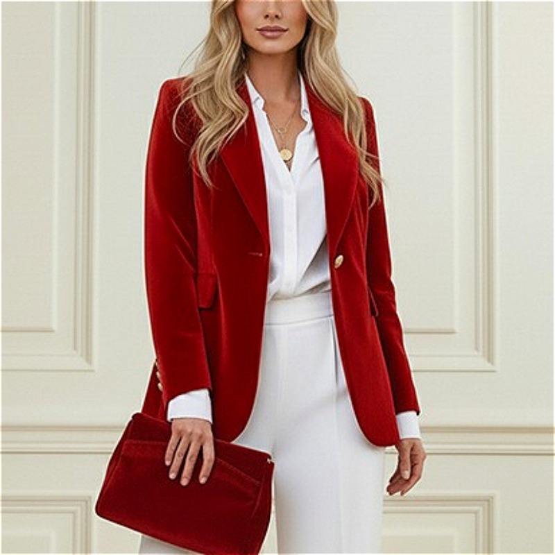 2026 Neuer Herbst Einreihiger  – Velvet Blazer Women Bewertung und Preis