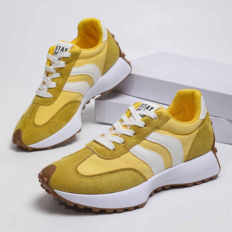 Modische Gelb Gestreifte Plate – Women'S Yellow Fashion Sneakers Bewertung und Preis