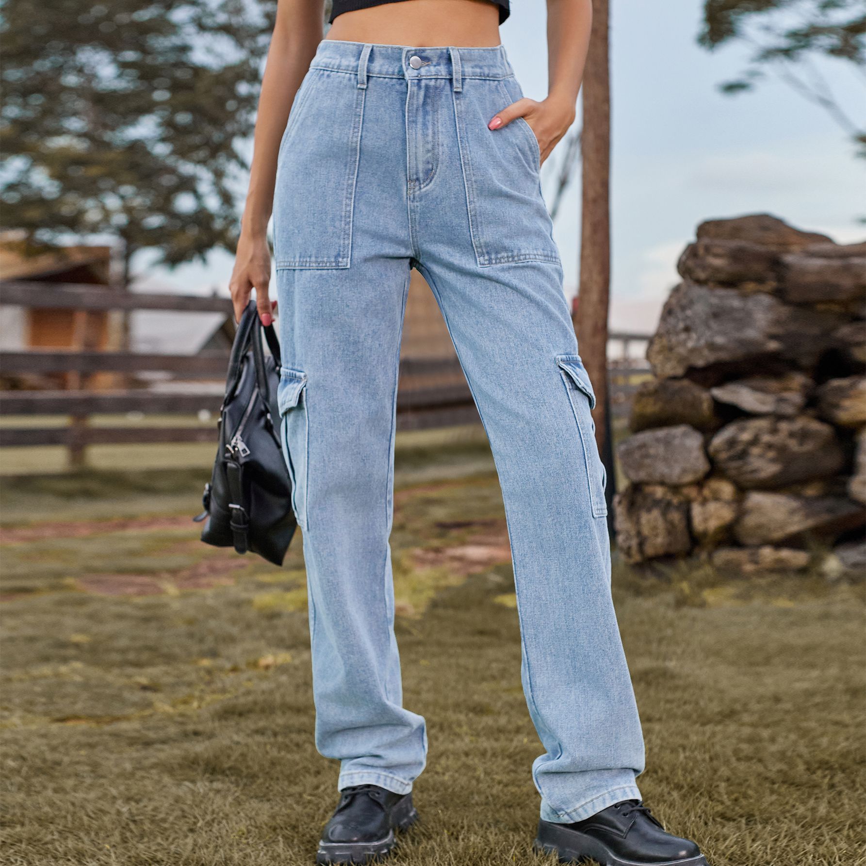 Schicke INS Denim-Hosen für Da – Women'S Fashion Utility Pants Bewertung und Preis
