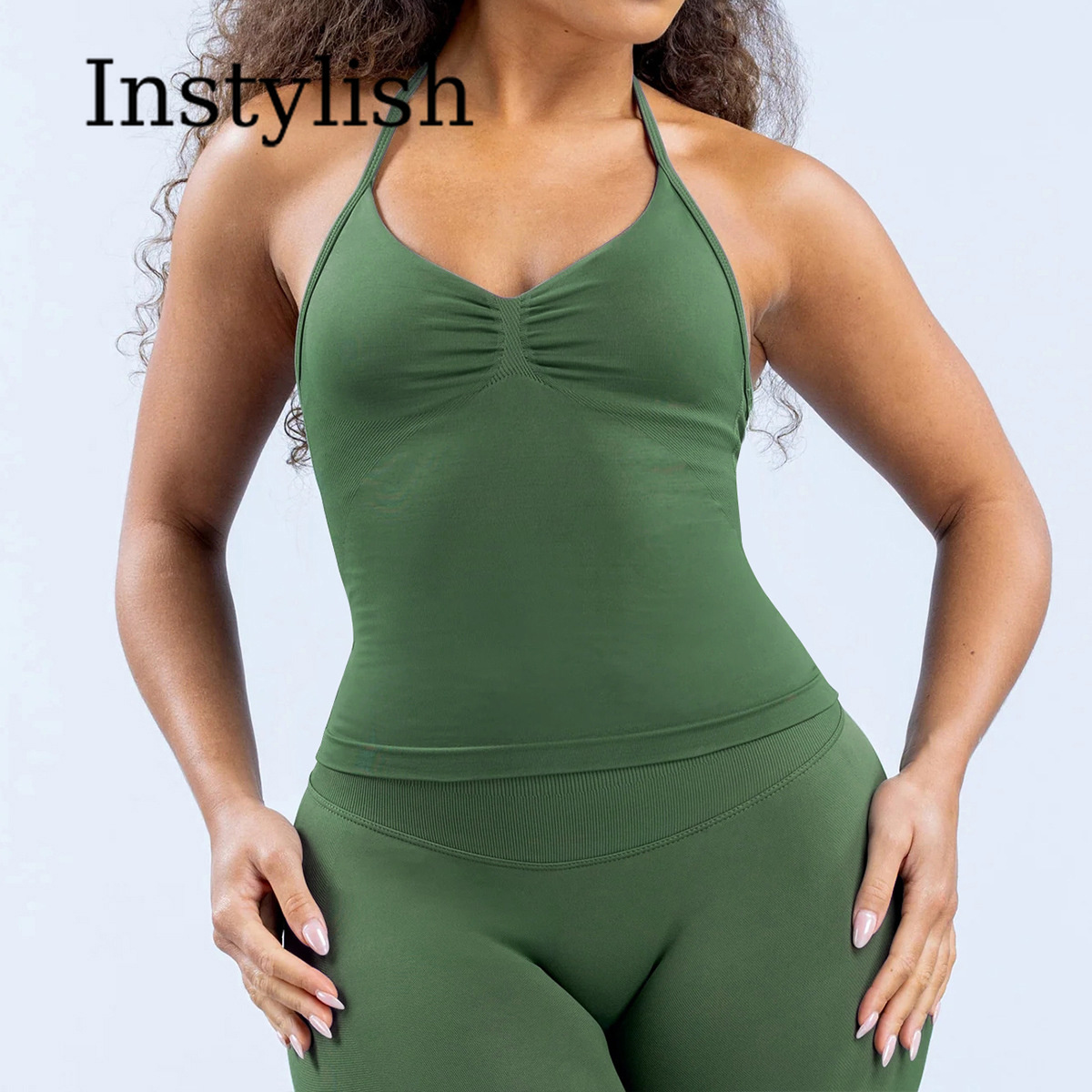 Nahtloses Yoga-Set für Damen,  – V Neck Cami Top Bewertung und Preis