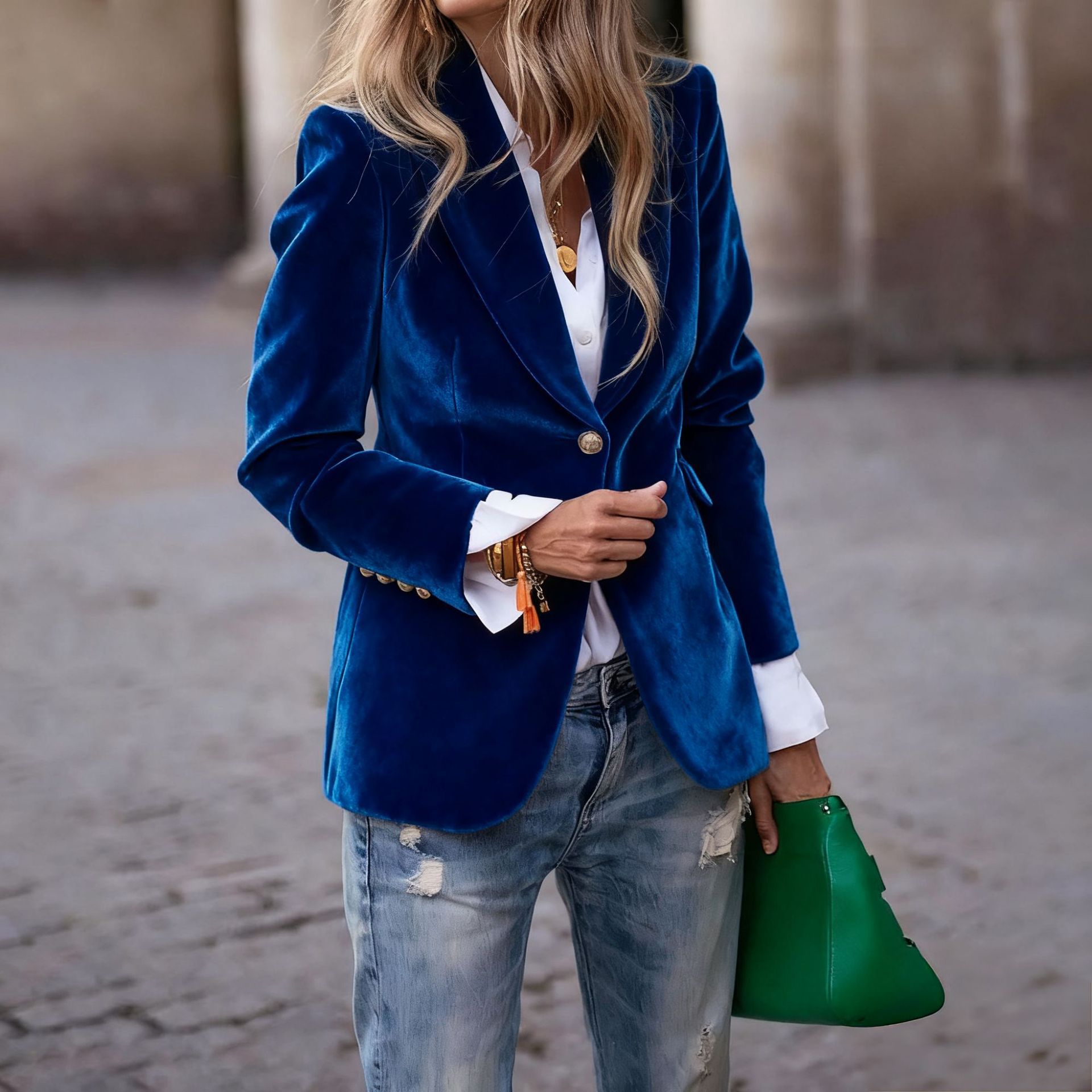Damen Samt-Blazer mit Revers u – Velvet Blazer Women Bewertung und Preis