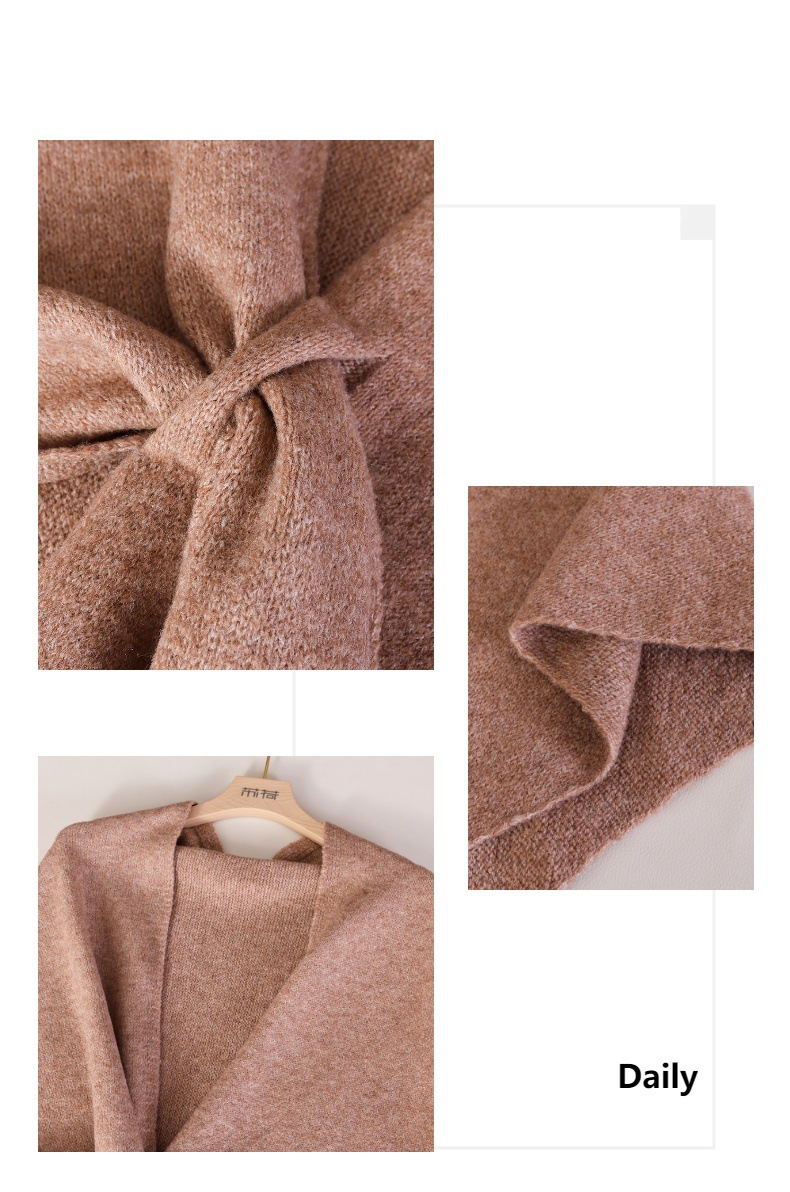 Einfarbiger Gestrickter Dreiec – Women'S Fashion Poncho Bewertung und Preis